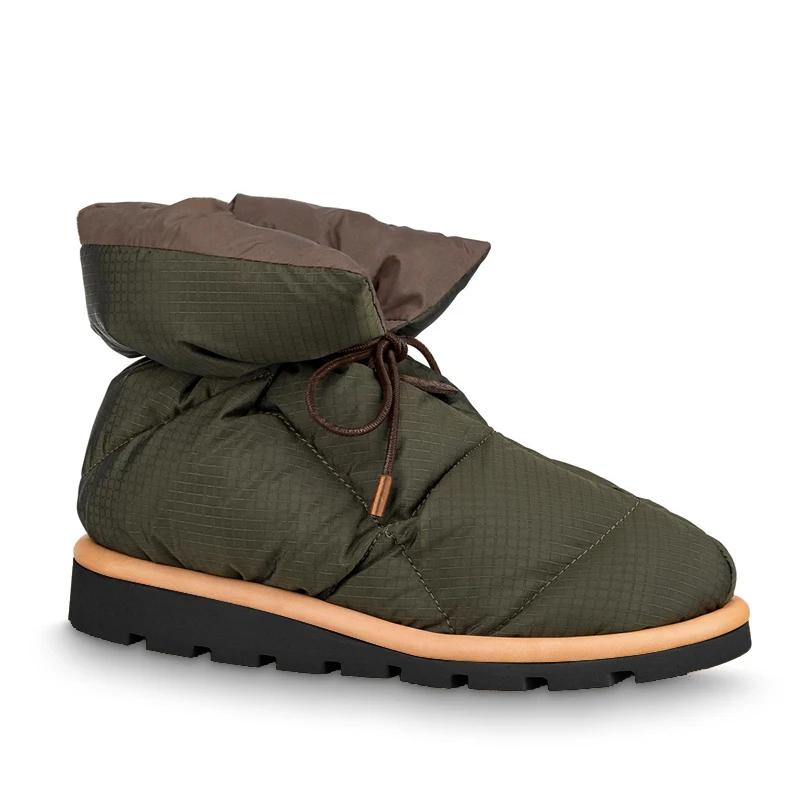 

Короткие сапоги женские роскошные зимние 2024 модные новые женские туфли на платформе осенние теплые ботинки удобные водонепроницаемые плоские зимние сапоги 43 армия зеленый