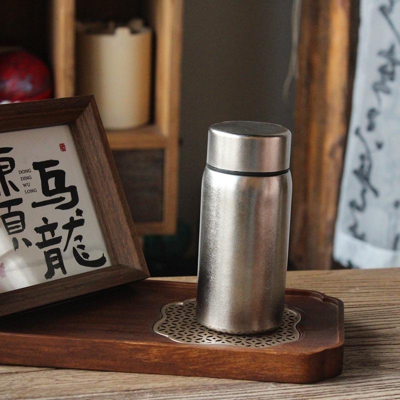 New Insulated Cup Men&Women Water Cup Portable Tea Cup Business Office Cup Titanium Cup Hot and Cold Pure Titanium Insulation Bottle