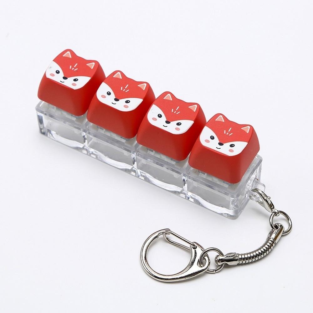 Mini Size Animals Printed Keycap Keychain Detachable Stress Relief Bag Pendant Friends Gift