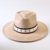Popular European and American Style Suede Big-brimmed Top Hat, Men's and Women's Classic Fashion Western Cowboy Hat