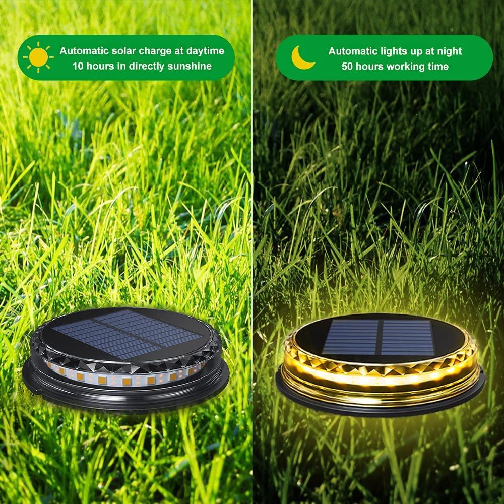 Solar Buried LED Lights Outdoor Waterproof Courtyard Garden Insert Ground Color/Warm/White Lawn Landscape Light for Home Yard