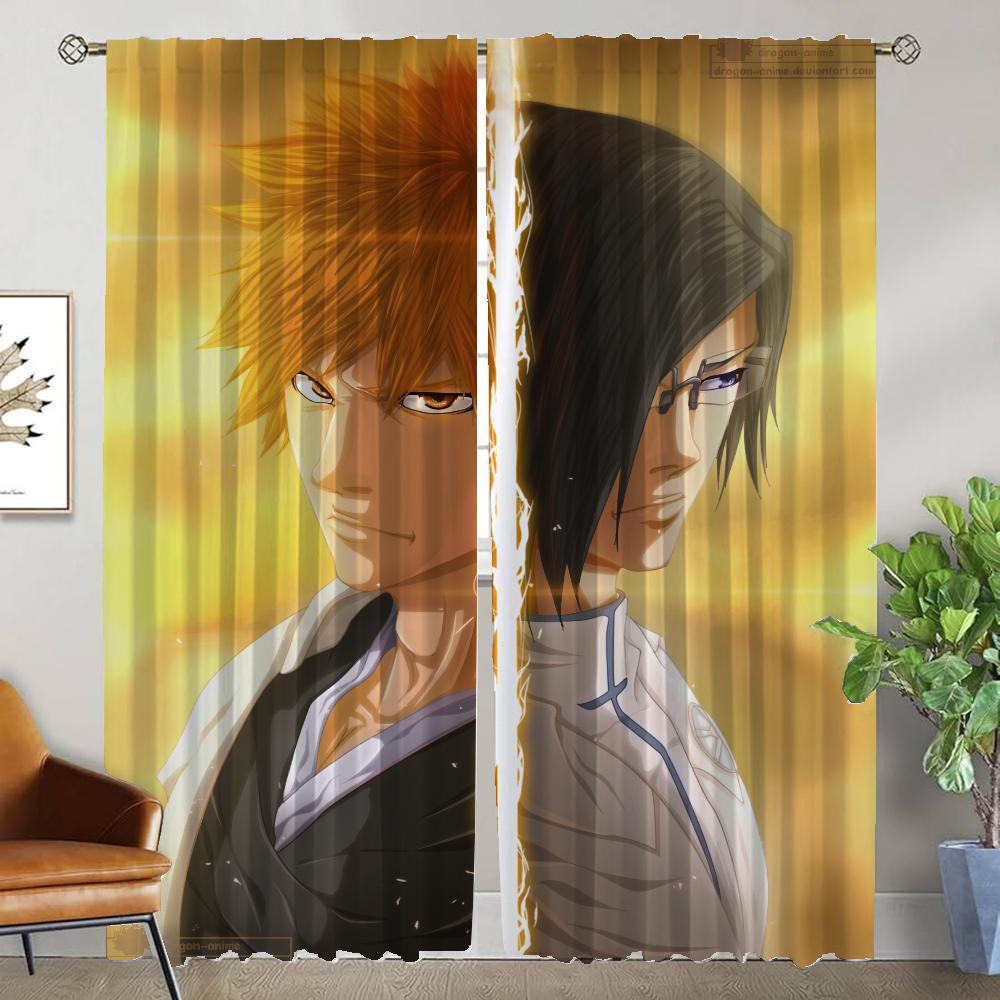 BLEACH Gardiner för Sovrum Fönstergardin för Rum 2 Paneler Halloween Dekoration Heminredning Gardiner Avskärmning Rullgardiner Vardagsrum