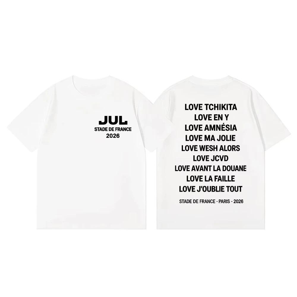 This Black Jul Stade de France 2026 Tour T-shirt Features His Iconic Hit Tracks for Diehard French Rap Fans Who Love His Melodic Style