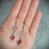 Gotische Blutrote Renaissance-Ohrringe - Fantasy Alternative Rock Y2K Punk Stil Schmuck