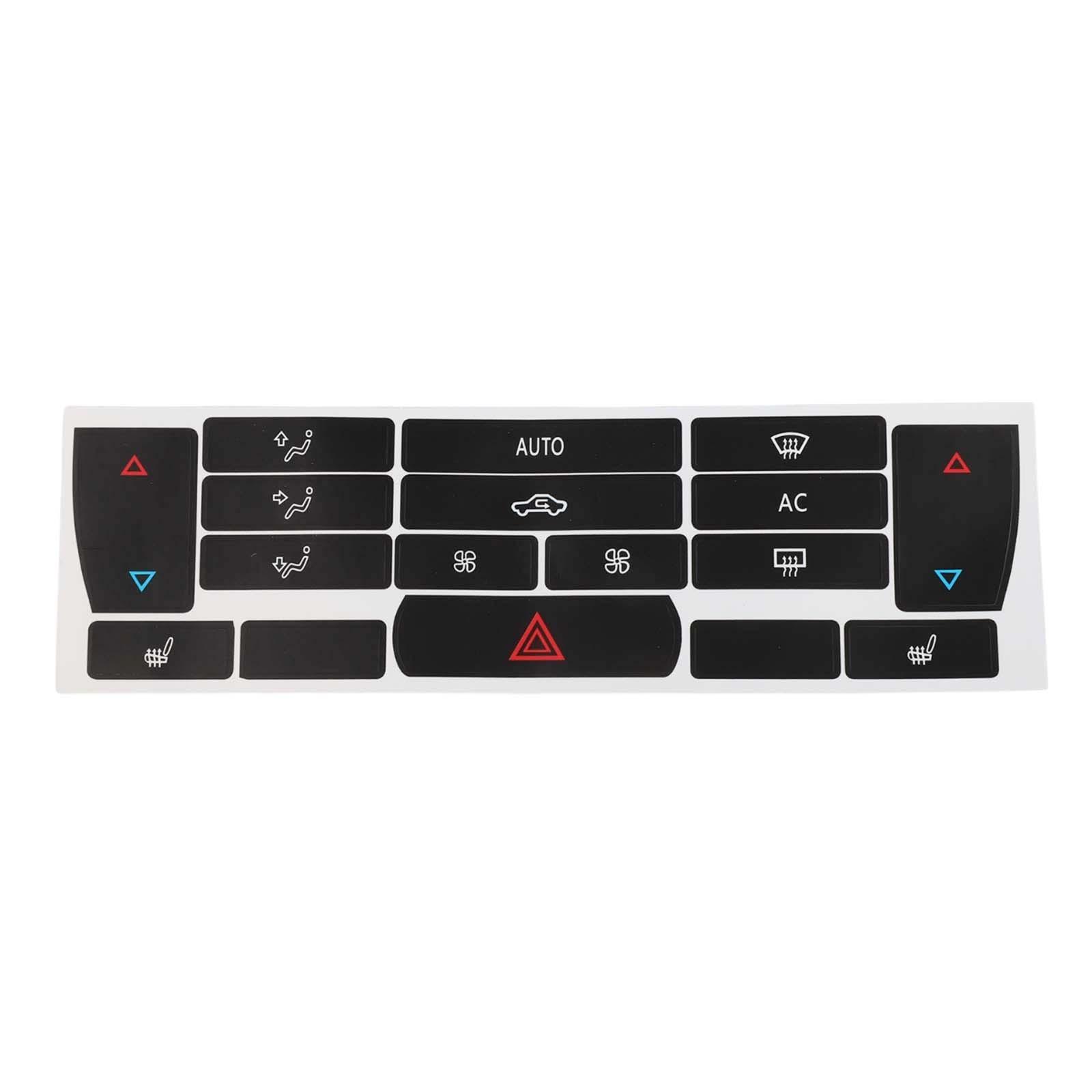 Button Repair Sticker Climate Control Decals Push Button Type Black Overlay