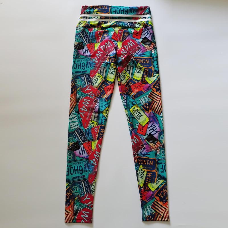 New Arrival Women's Yoga Trousers Digital Print High-Stretch Slim-Fit Sports Fitness Long Trousers