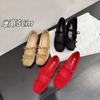 Height Increase 5CM Bow Word with Square Head Ballet Single Shoes Women's 2025 New Evening Wind Suede Mary Jane Shoes