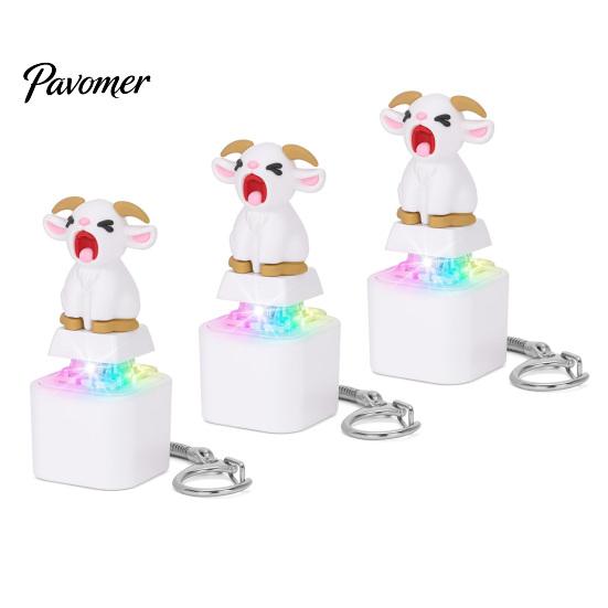 Animal Decompression Keychain 1/2/3Pcs Screaming Goat Keyboard Fidget Toy, Rechargeable Sheep Finger Clicker Toy with Light Sound, Push Button Stress