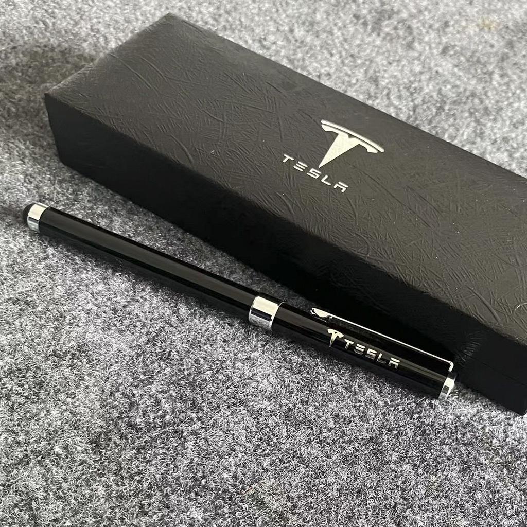 AAAIV1 High Quality Tesla Logo Neutral Pen Enthusiasts Gifts Box Business Signature Pen Student Stationery Writing Metal Pens Accessory
