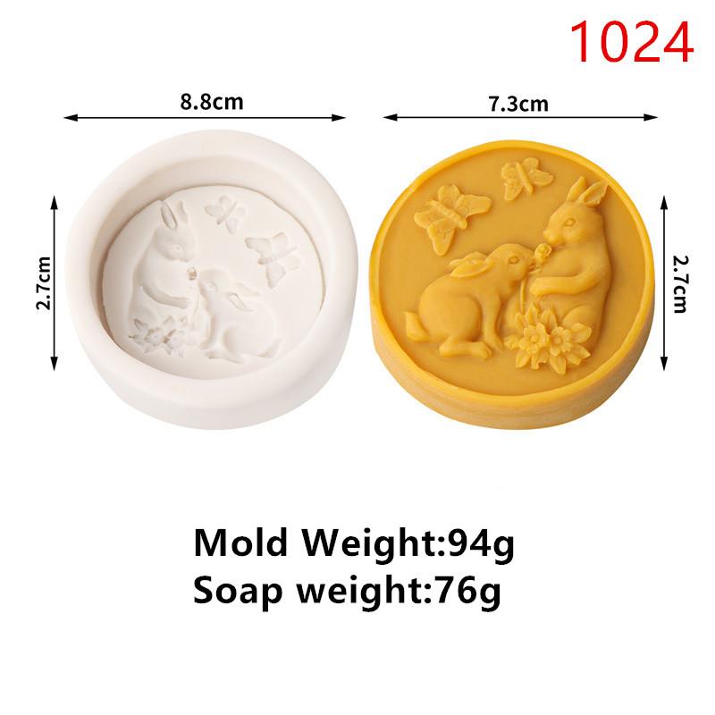 

Easter Flower Rabbit Silicone Soap Mold DIY Happy Cute Rabbit Flower Pattern Butterfly Animal Relief Chocolate Cake Decor Gift