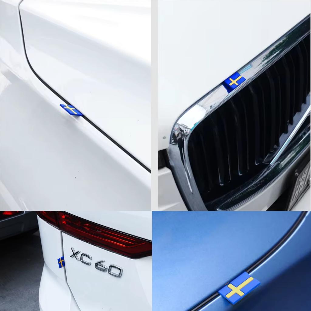Auto 3D Schweden Flagge Dekoration Emblem Aufkleber Auto Innenraum Spalt Tür Kofferraum Frontgrill Abzeichen Aufkleber für XC40 XC60 XC90 S60 S90 V40 V90