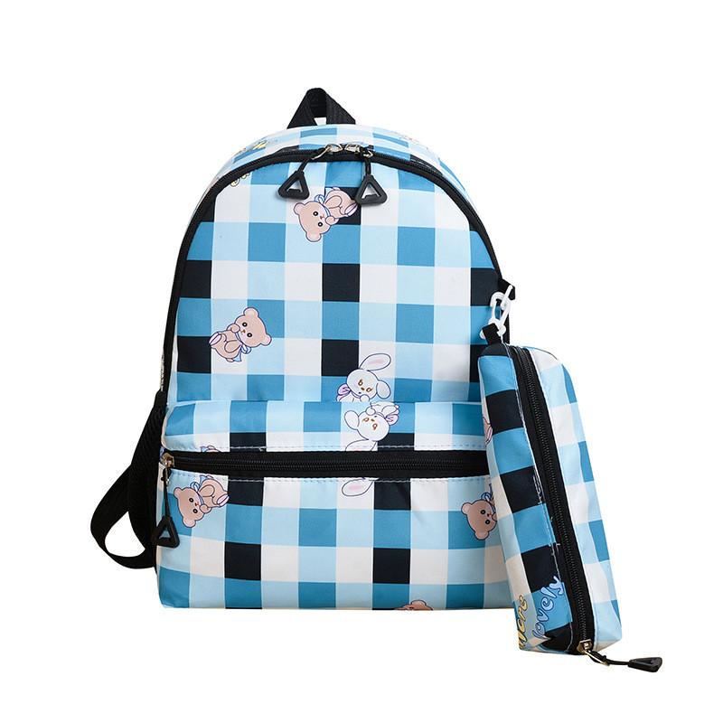 Capacity Childrens Large Checkered Backpack With Bear Print Design For Use Daily
