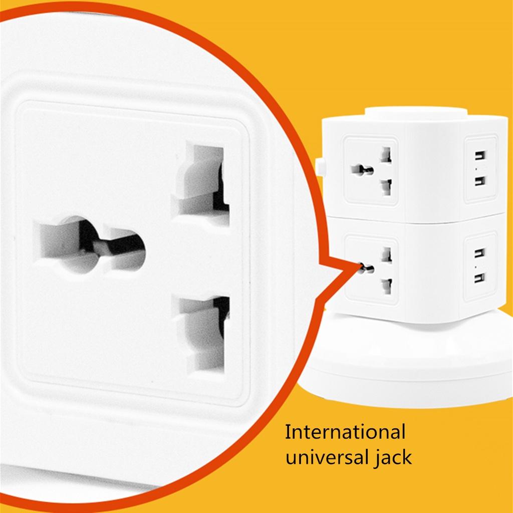 100v-250v Vertical Power Socket Powerboard Outlet Plug Extension Multi USB Ports Charger Socket Power Strip White 3500w