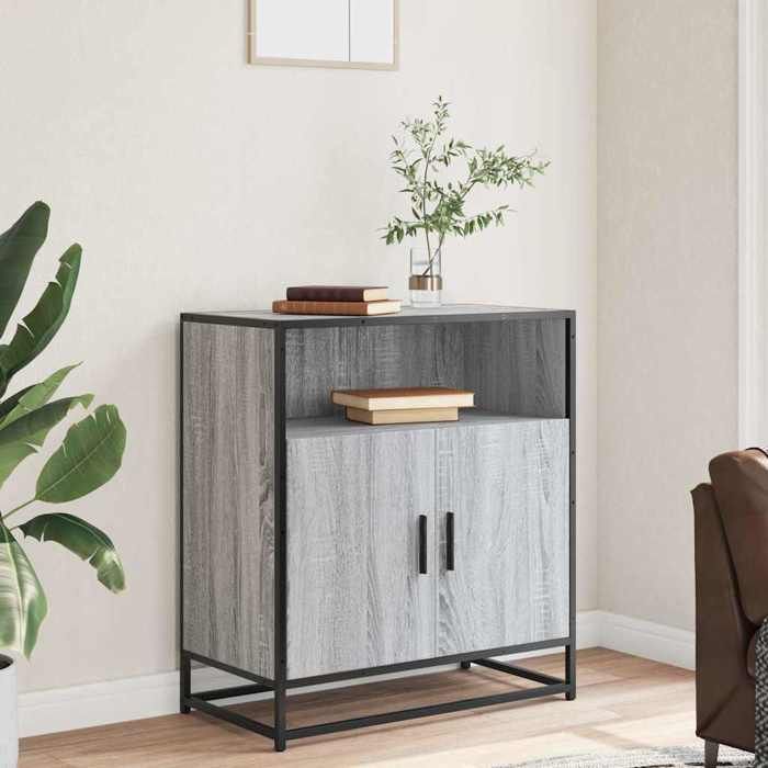 VidaXL Buffet sonoma gris 68x35x76 cm bois d'ingénierie, armoire de rangement, meuble d'entrée, meuble d'appoint, meuble de 849002