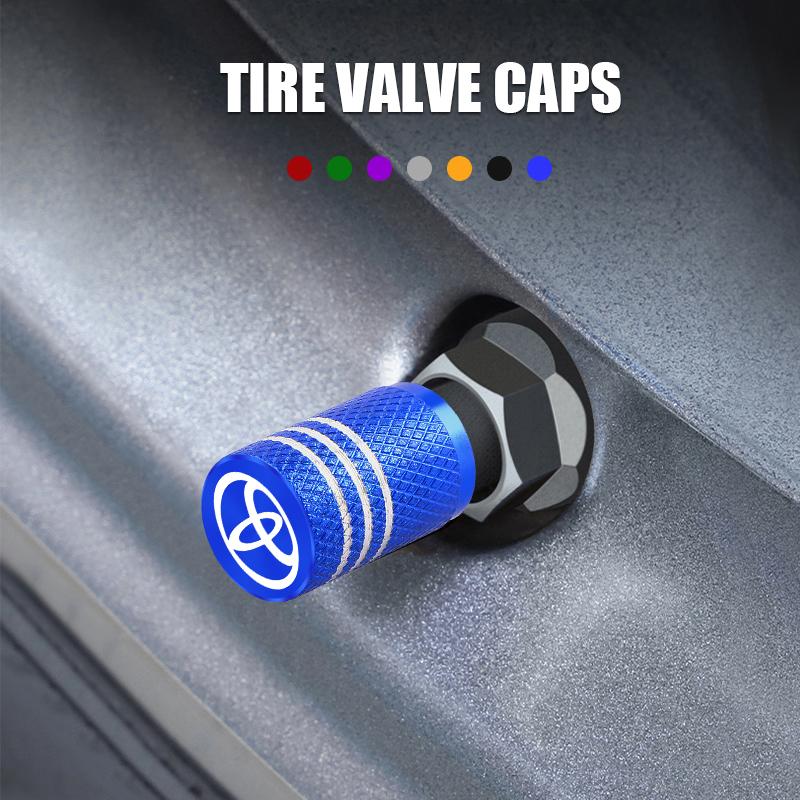 Car Exterior Annual Inspection Sticker Car Wheel Tire Valve Caps Air Stem Covers For Toyota Chr Corolla Camry Rav4 Yaris Hilux