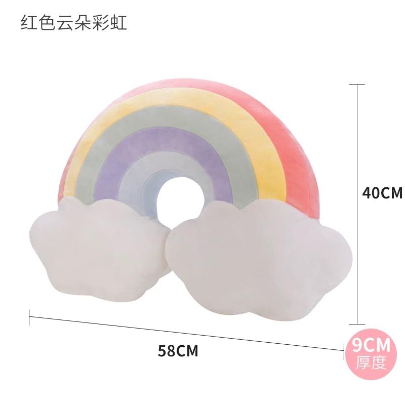 Hot sale Candy Rainbow Lucky Cloud Star Moon Plush Pillow Colorful Crown Memeor Pillow Cushion Sofa Home Decoration Throw Pillow