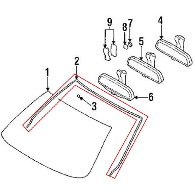 KIMISS Windshield Weatherstrip, Front Windshield Trim Seal Molding Weatherstrip Fit for 5 Series E39 528i 540i M5 51318159784