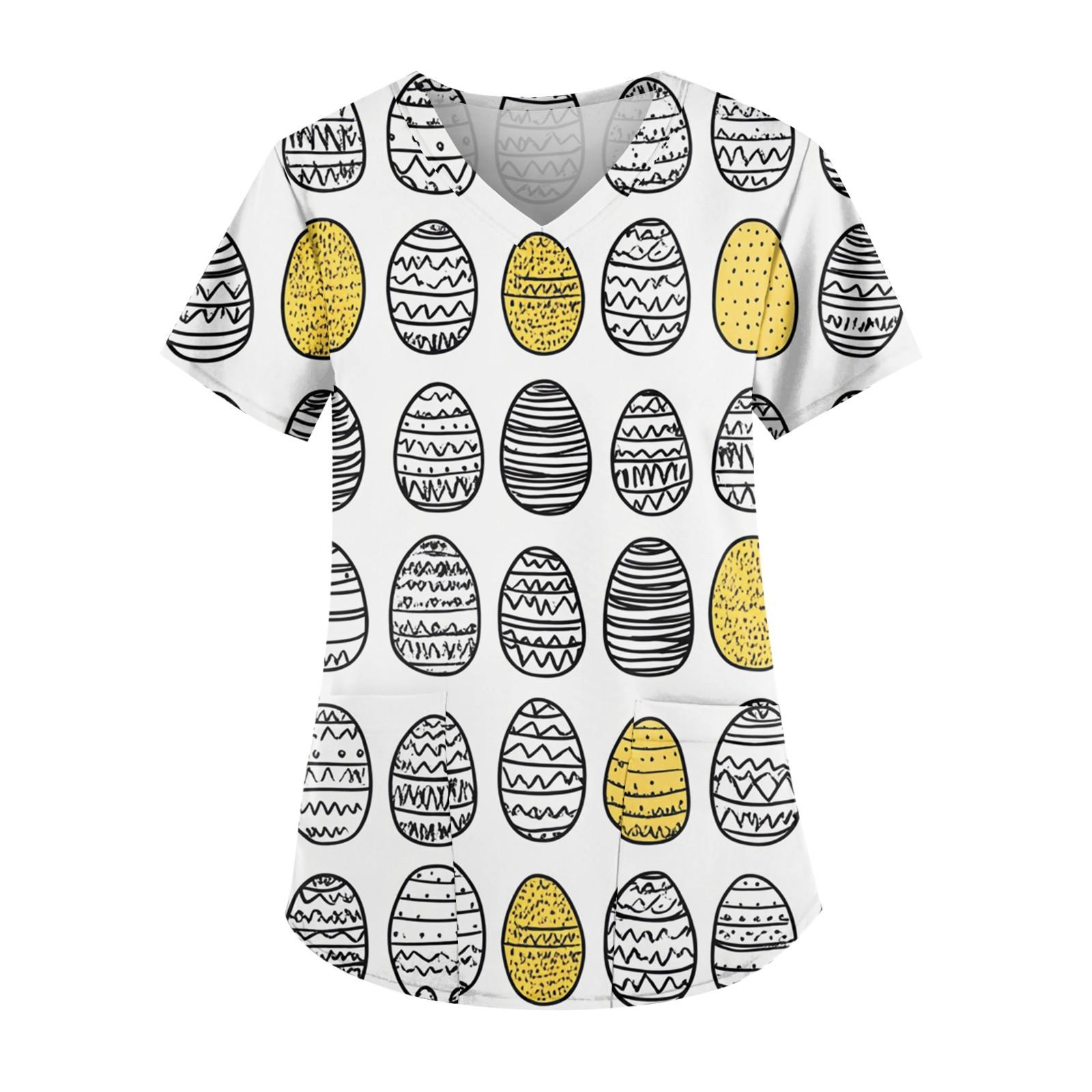 

Жіночі модні повсякденні топи з принтом і захисний робочий одяг із V-подібним вирізом XXL