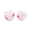 10Pcs 15mm Baby Infant Nipple Appeal Other Chain Clips Dummy Holder Nipple Accessories Pink Love Print Food Grade Silicone Beads