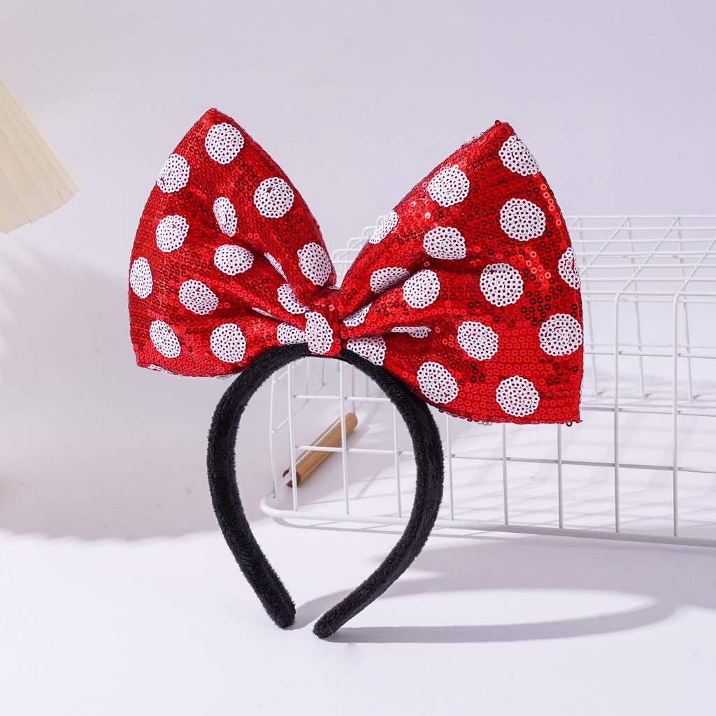 Custom Sequins Big Bow Three-Dimensional Hair Accessories Oversize Christmas Headband for Women Girls