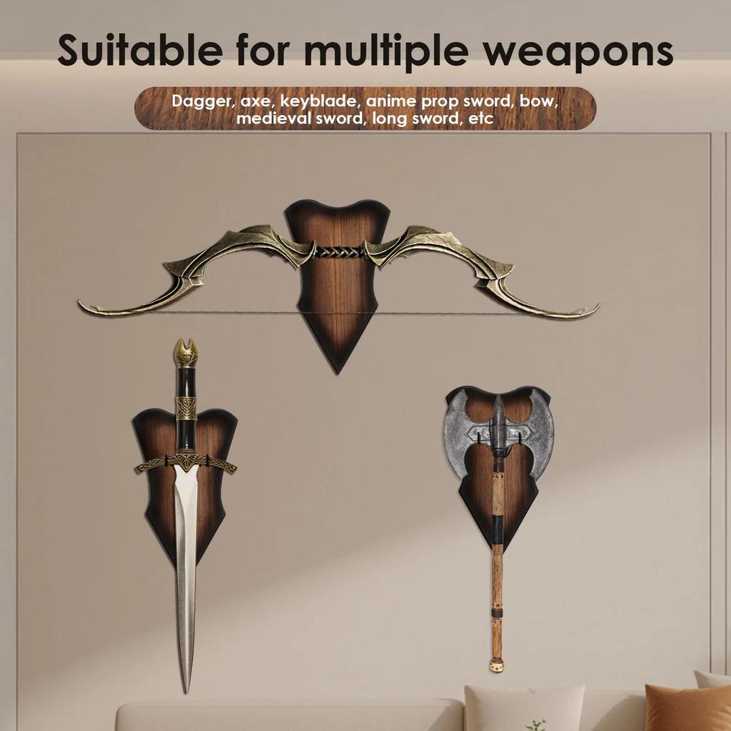 Adjustable Display Rack Wall Mount Sword Stand Multifunctional Wood Katana Holder Hook for Displaying Bow Dagger Axe Anime Prop