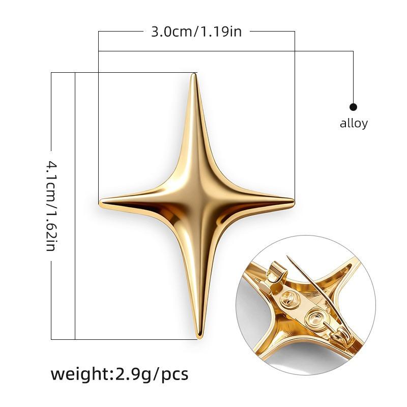2pcs Universal Doji Brooch Clothes Bags Accessories Buckle Pin Collar Corner Decoration Four-pointed Star Pin