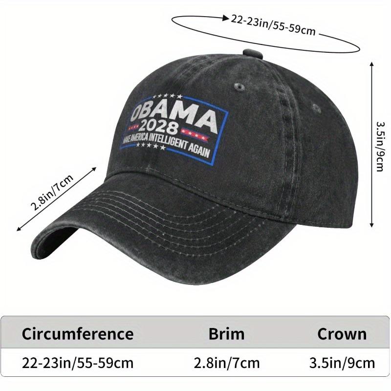 Obama 2028 Baseball Cap Make America Intelligent Again Design, Lightweight & Breathable Hat for Men & Women, Black Adjustable