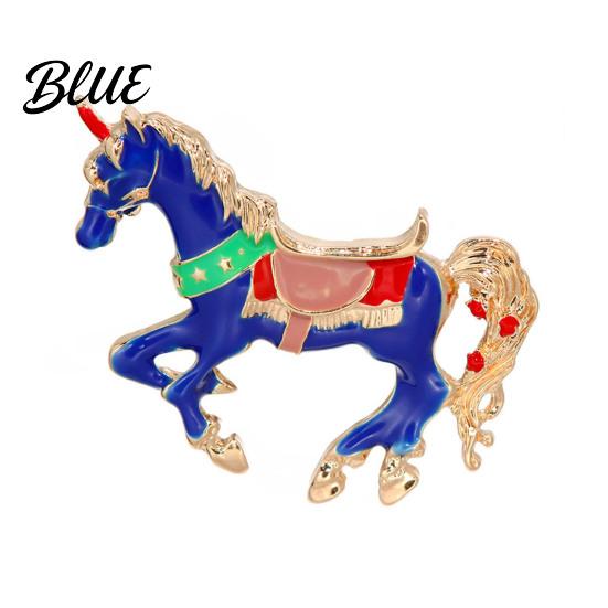 Colorful Animal Brooch Horse Multi-Color Enamel Edges Cartoon Design