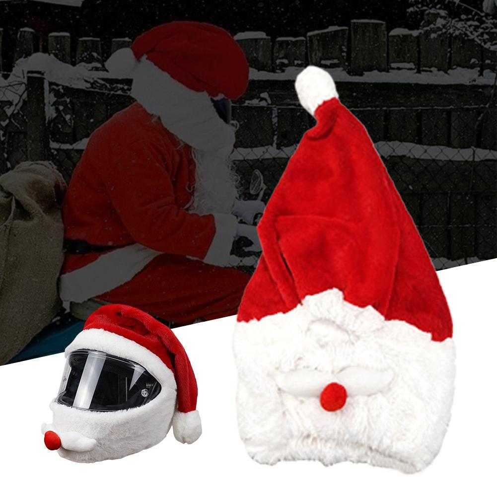 1 Stück Motorradhelm Cartoons Plüschhelm Fahrradhelm Vollgesicht Sicherer Hut Schutzabdeckung Santa Motorradhelm Abdeckung