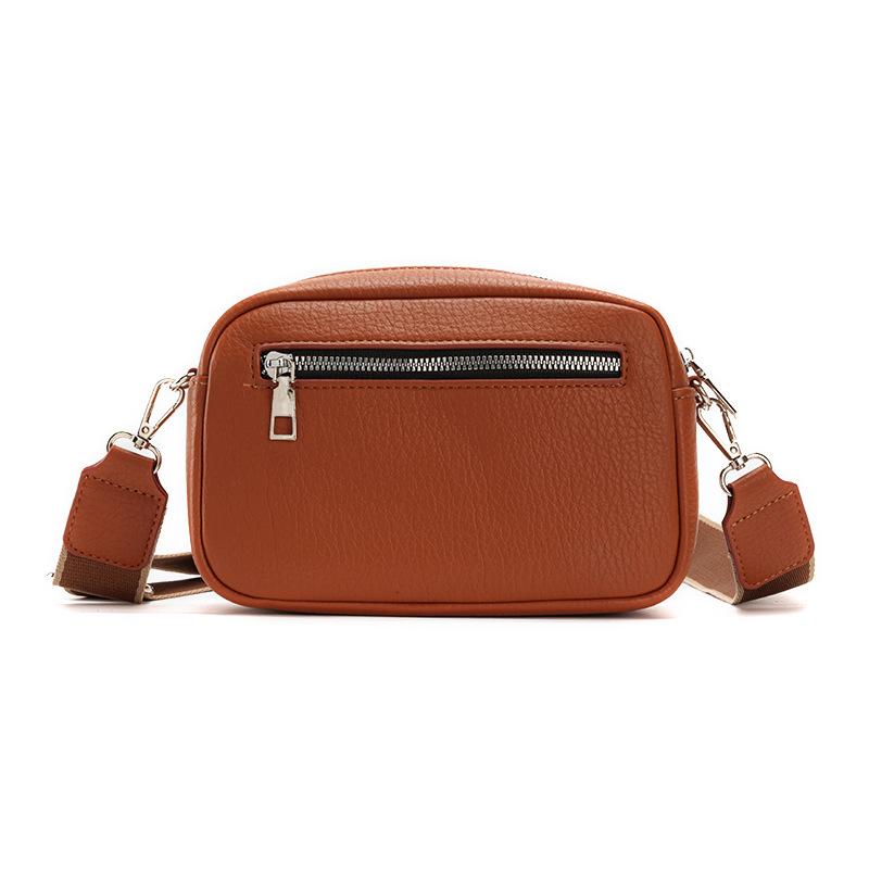 Retro Double-zipper Waist Bag, Street Crossbody Bag, Trendy Ladies' Single-shoulder Bag