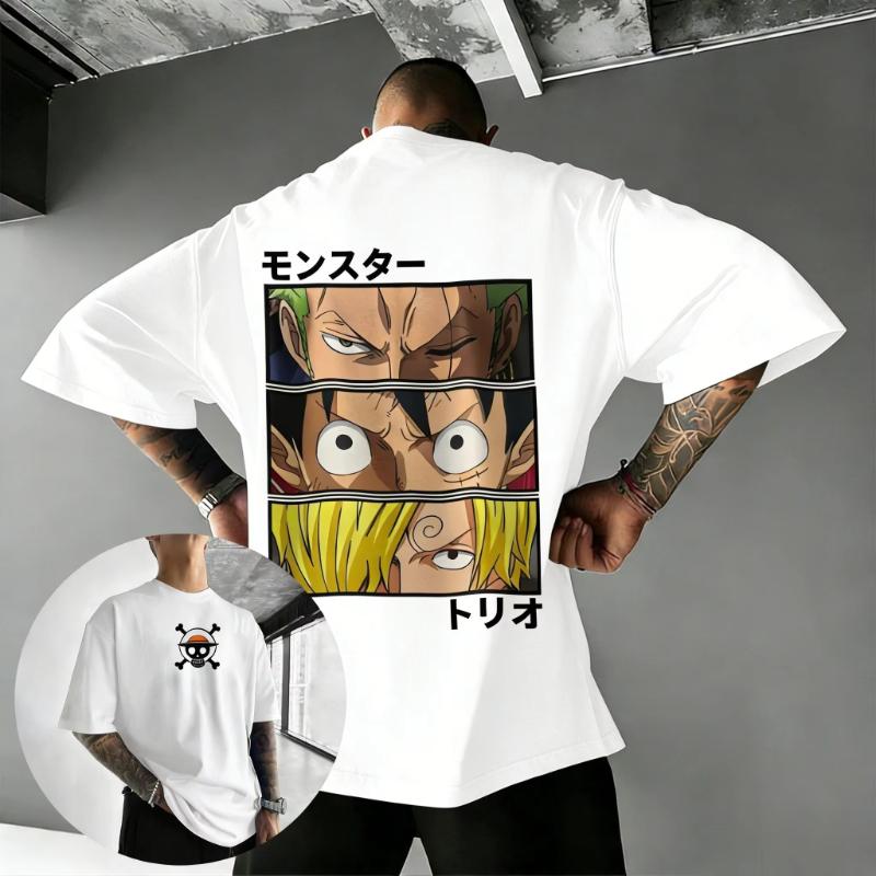 2026 ONE PIECE Summer Unisex Cotton Tshirt New Anime Creative Color Printing Street Hiphop Loose Casual Y2K Parentchild Top