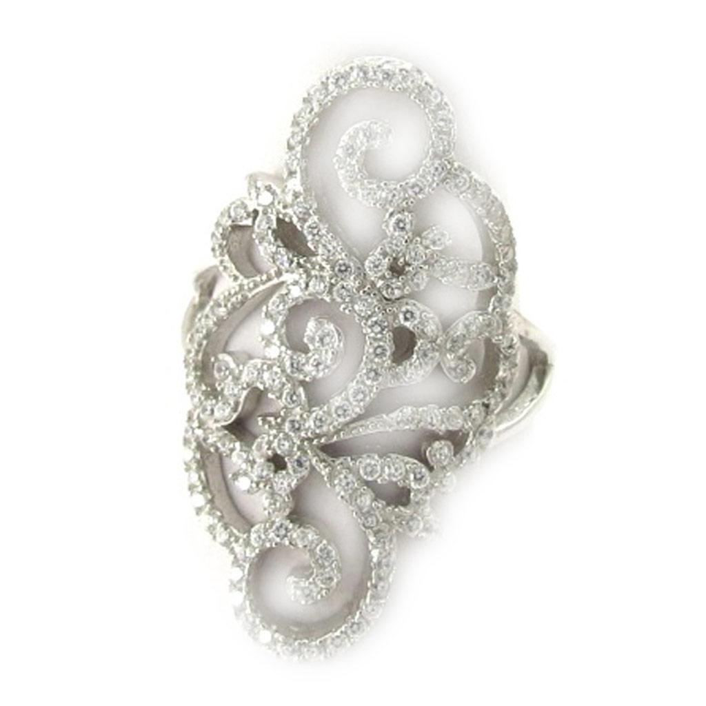 Silver Ring 'Goddess' White Silver (rhodium) - 30 Mm