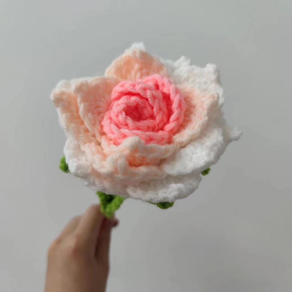 Handmade Sharp-Edged Knitted Wool Rose - Valentine's Day Gift
