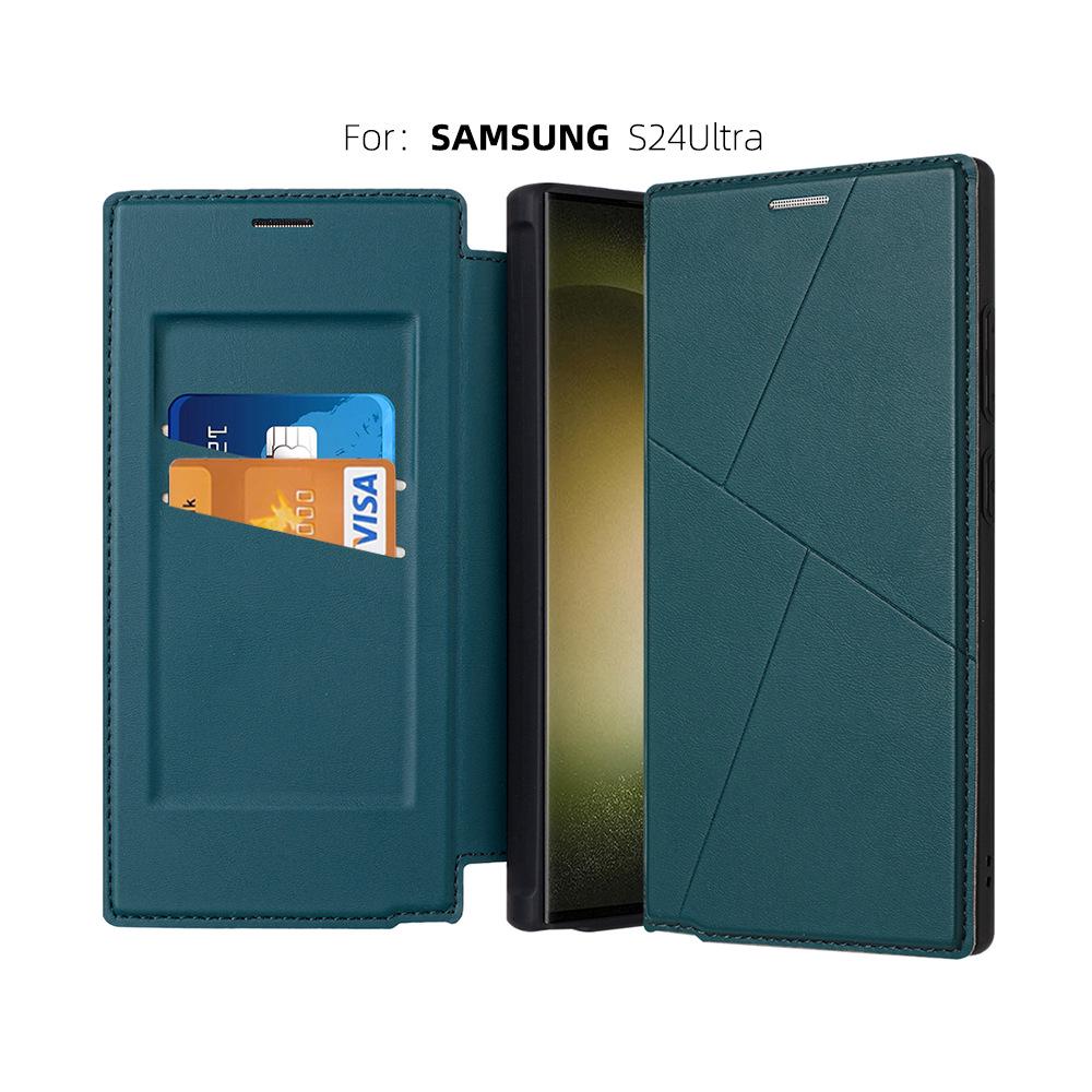Samsung S25 Flip Ultra Leather Phone Case - Full Coverage, Lightweight, Magnetic Card Slot