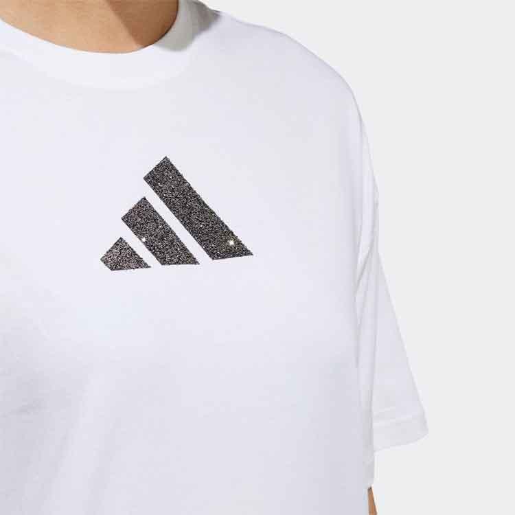 adidas Co-Branded Casual Breathable Solid Short Sleeve T-Shirt Women Tops White H55253