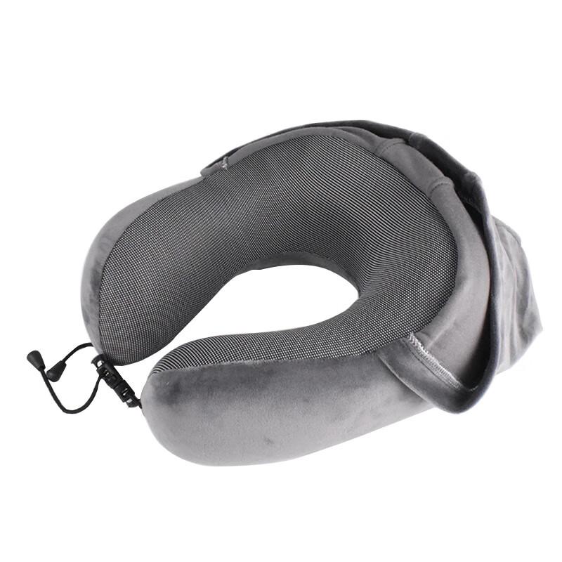 Oujiewang Hooded Memory Foam Travel Neck Pillow