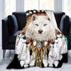 1pc Wolf Print Throw Blanket, Soft & Warm Blanket For Living Room & Bedroom, Home Decor50x60