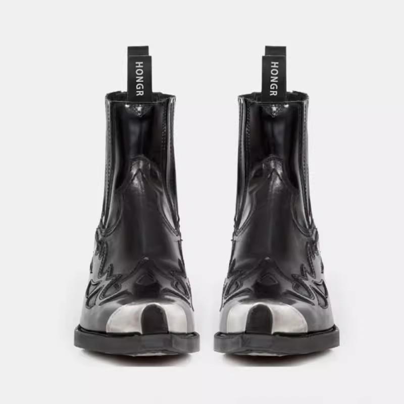 Fashion 2024 New Vintage Leather Retro Mature Women Ankle Boots Pointed Toe Thick Heels Shoes Woman Autumn Winter Office Boot Shoe