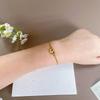 European & American Retro Gold Heart Stainless Steel Thin Chain Bracelet for Women