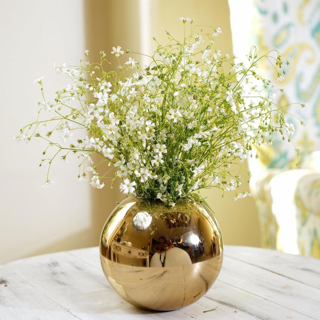 Metal Ball Round Flower Vase for Home Decor|Table Decorative Item for Bedroom Living Room Office Wedding | Best Gift