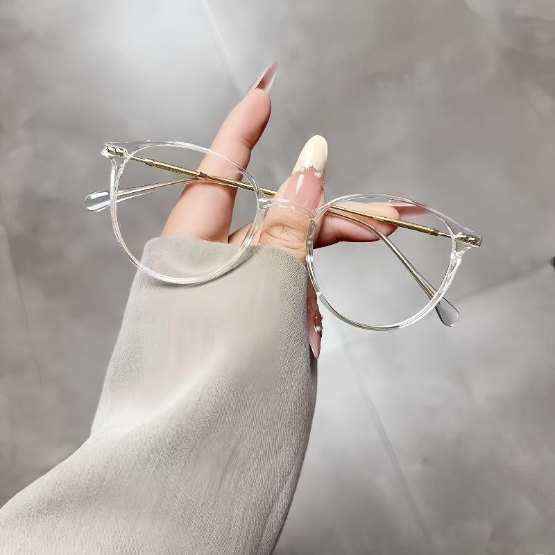2PCS Literary Classic Fashion Women's Solid Color Decorative Glasses Trendy Accessories Essential Items for Dressing Up