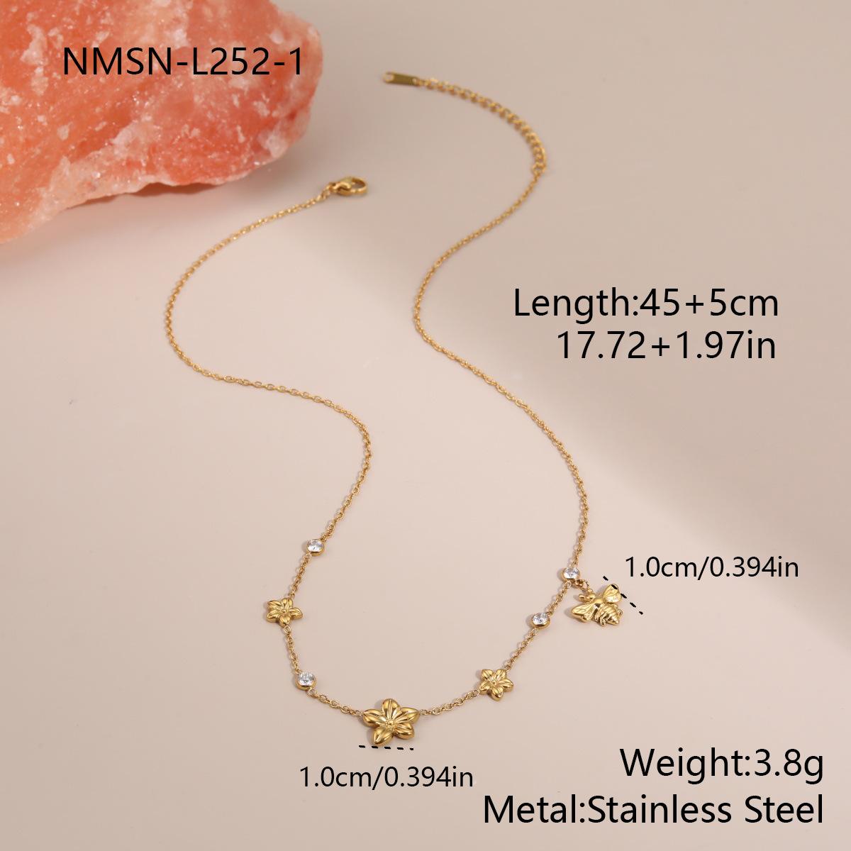GEMCHIC Women s 18K Gold Plated Stainless Steel Zircon Flower Tassel Pendant Necklace