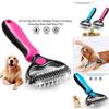 Ergonomic Pet Hair Remover Comb With No-scratch Rounded Outside Teeth For Safe Grooming
