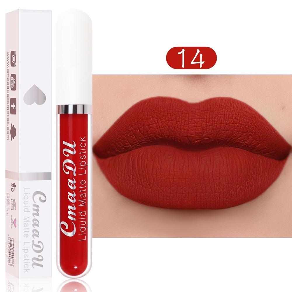 Sexy Velvet Matte Lip Gloss Flüssiger Lippenstift Lipgloss Beauty Red Nude Wasserfestes, langlebiges Make-up