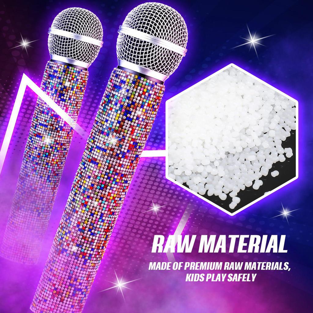 Rhinestone Diamond Microphone Cover for Children's Performance (Prop Only, Mic Not Included)