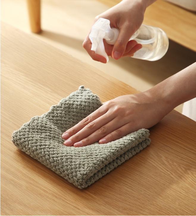 Household Kitchen Coral Fleece Cleaning Cloth, Absorbent Dishwashing Cloth