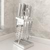 304 Stainless Steel Kitchen Knife Holder Utility Knife Rack Countertop Organizer with Drip Tray for Chef Rust-Proof Organizer