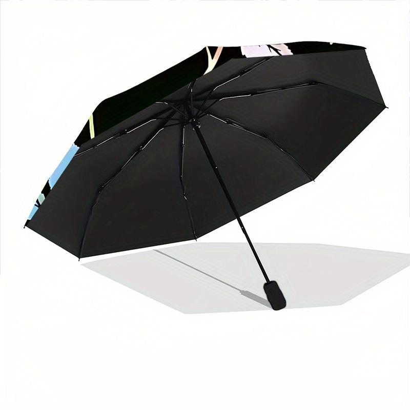 1pc Floral Pattern Automatic Open, Sturdy Iron Frame, Compact Folding Design, All-Season Portable Umbrella for Women & Men Yy250801137