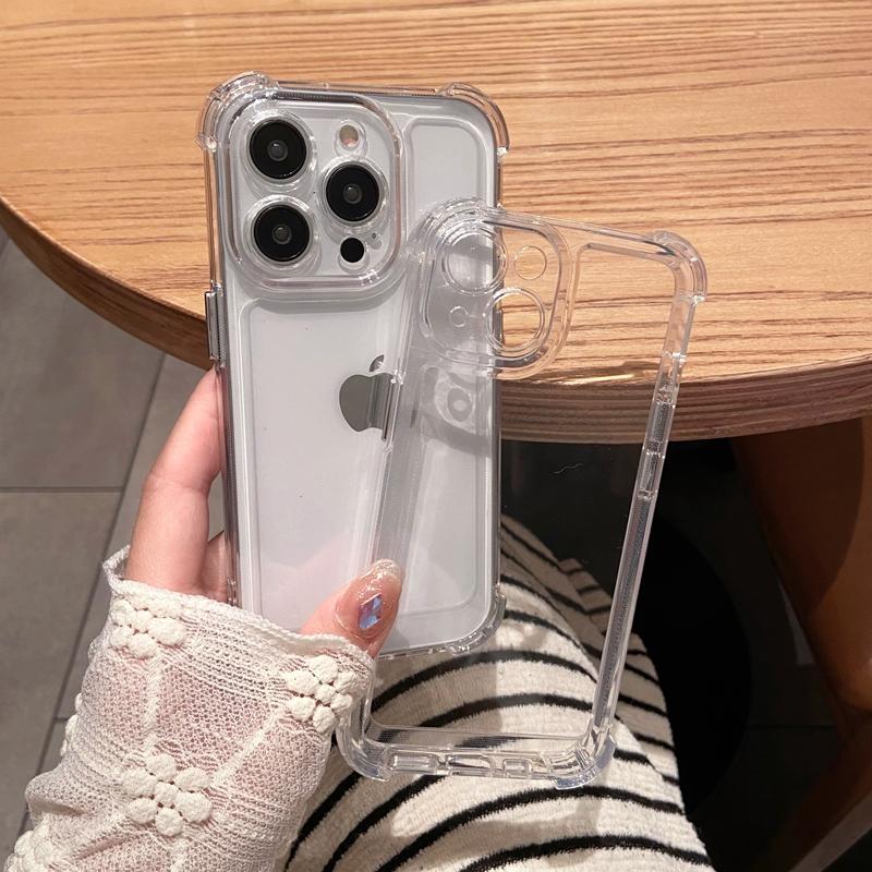 Luxury Shockproof Transparent Phone Case For iPhone 13 14 11 12 15 Pro Max X Xs XR Max 7 8 Plus Bumper Soft Silicone Clear Cover