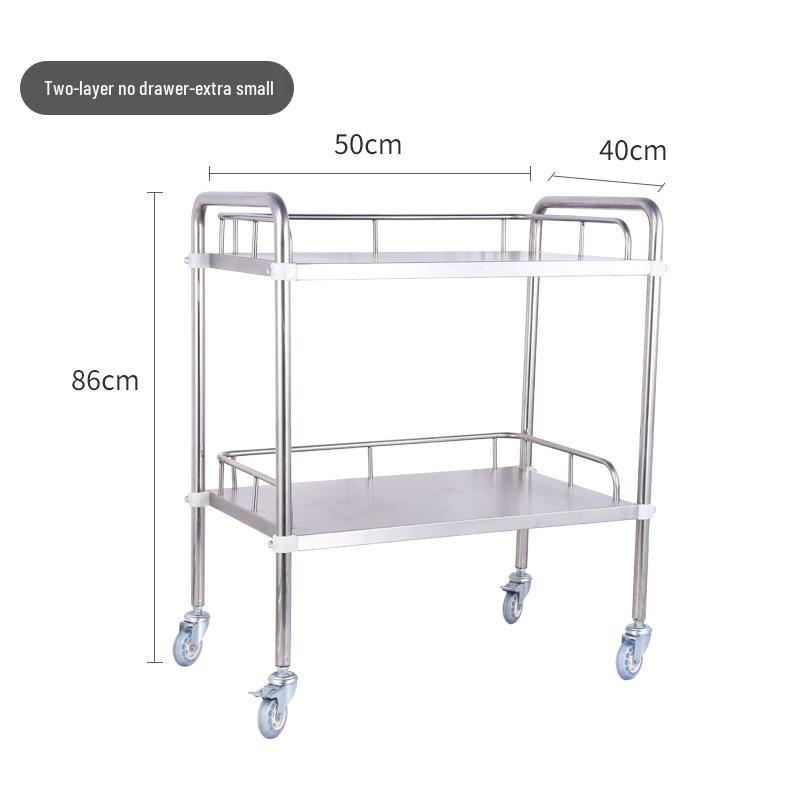 Stainless Steel Mobile Instrument Cart for Beauty Salon and Oral Care